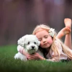 Little Girl and Her Dog