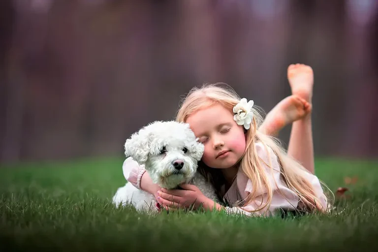 Little Girl and Her Dog