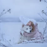 winter mood dog friendship wallpaper preview